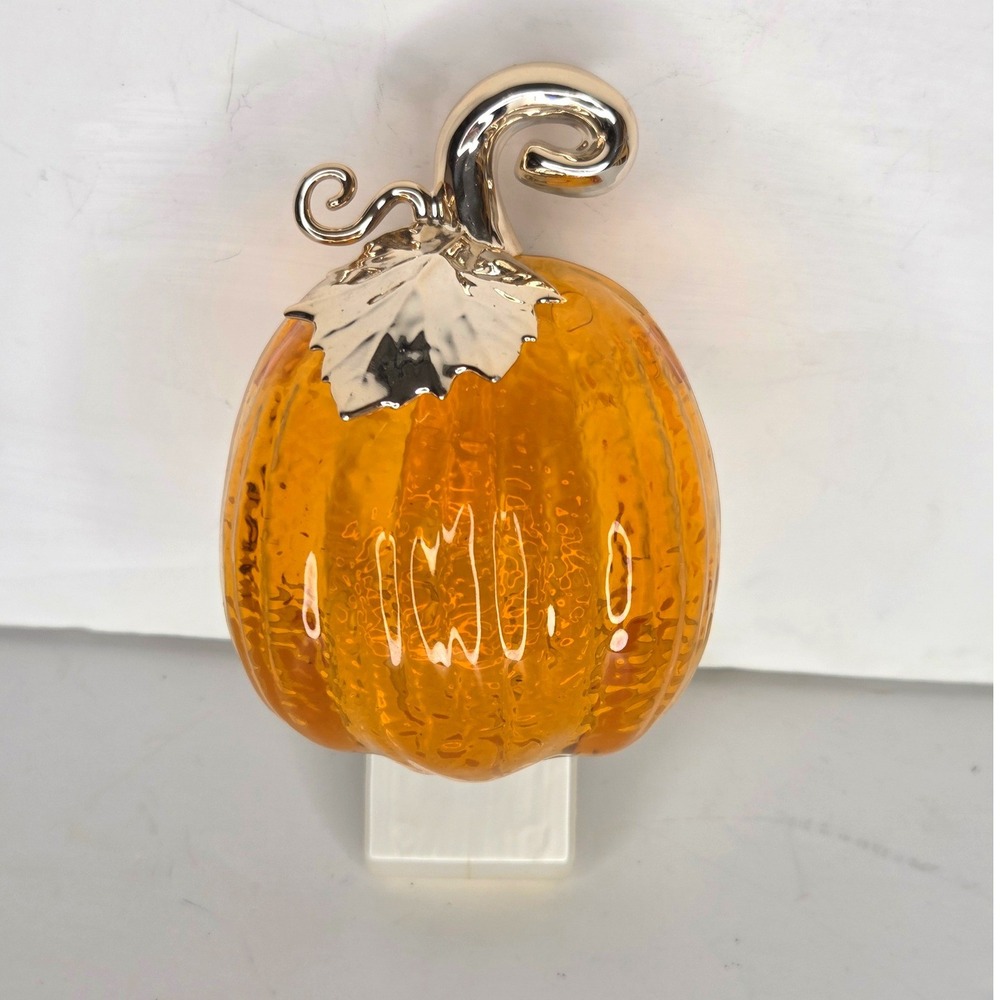 Bath & Body Works Wallflowers Pumpkin Fragrance Plugin Orange Glass Rose Gold
